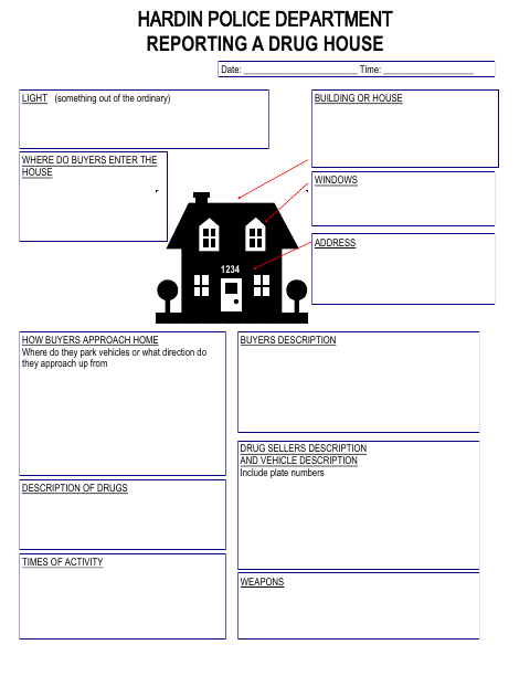 First page of the Reporting a Drug House