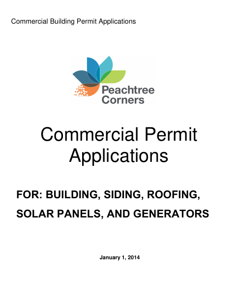 First page of the Commercial Building Permit Application