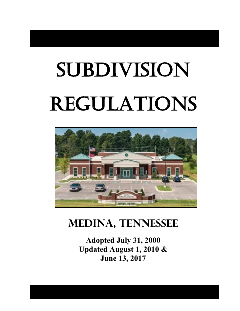 First page of the Subdivision Regulations