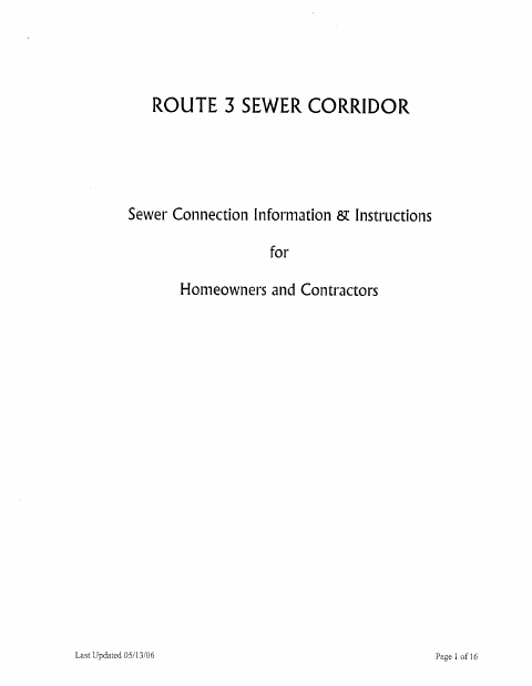 First page of the Sewer Connection Application