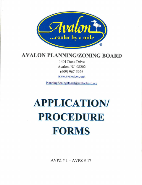 First page of the Planning and Zoning Board Land Development Application