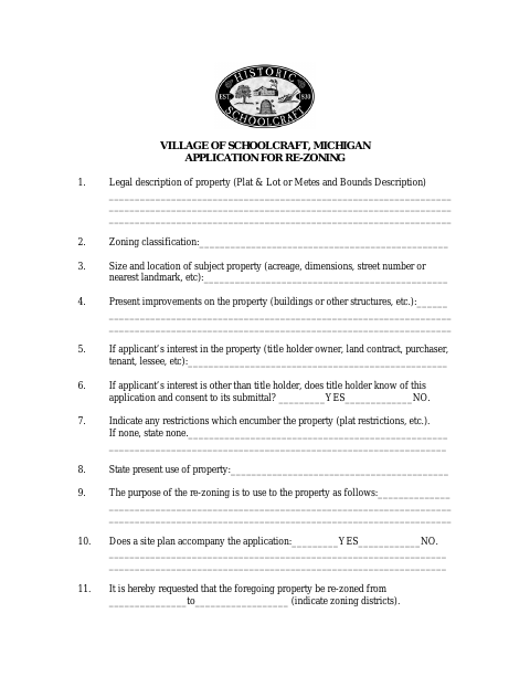 First page of the Application for Re-Zoning