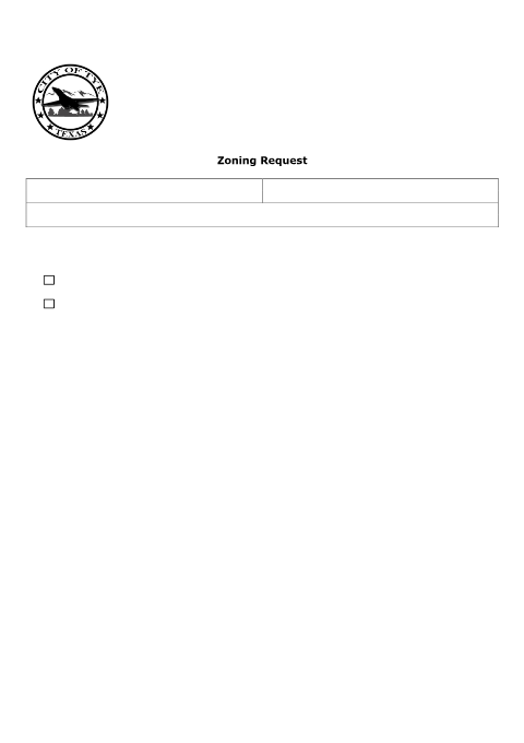 First page of the Zoning Request Application