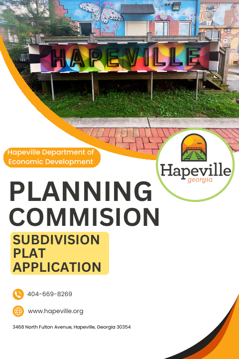 First page of the Subdivision Plat Application