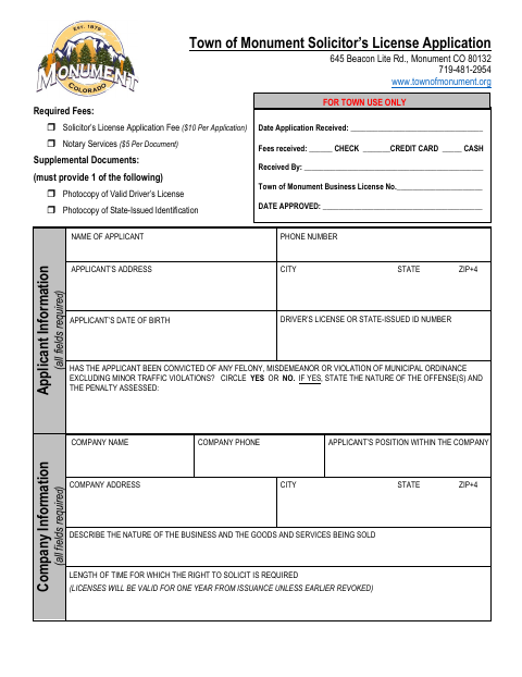 First page of the Solicitor’s License Application Affidavit
