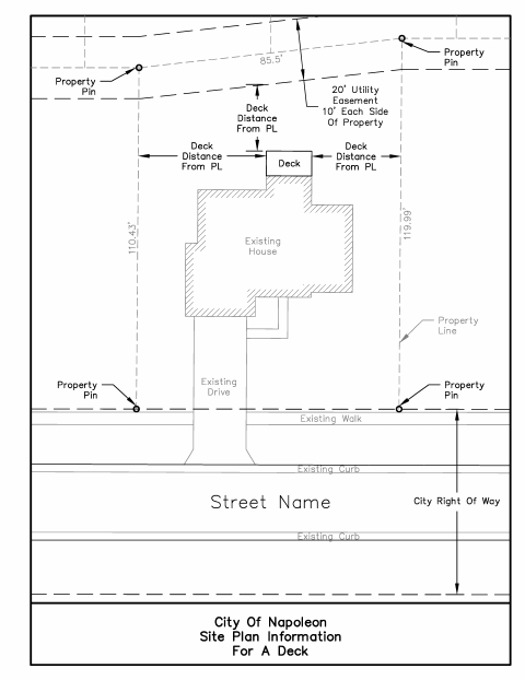 First page of the Deck Site Plan