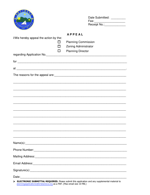 First page of the Appeal