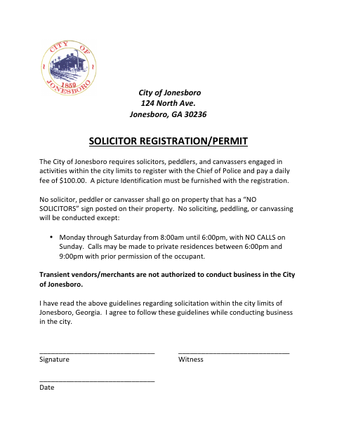 First page of the Solicitor Registration/Permit