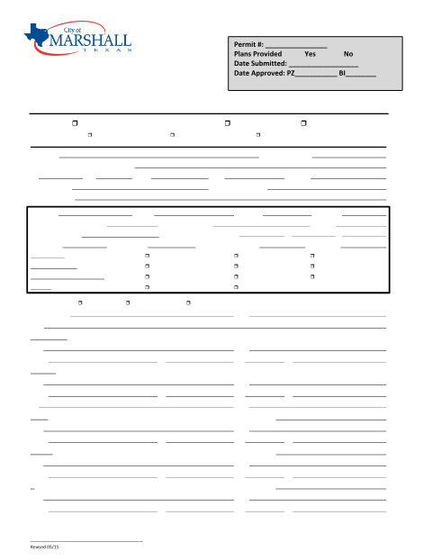 First page of the Residential Permit Application