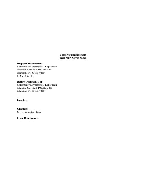 First page of the Conservation Easement