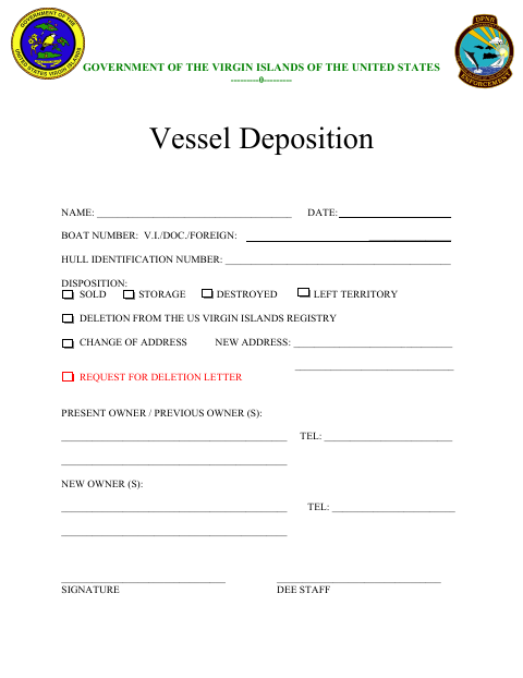 First page of the Vessel Deposition