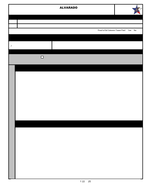 First page of the Vacant Building Registration Application
