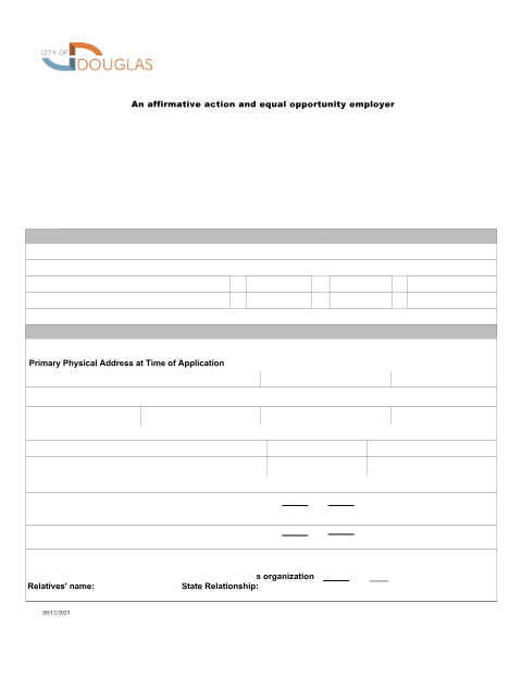 First page of the Employment Application
