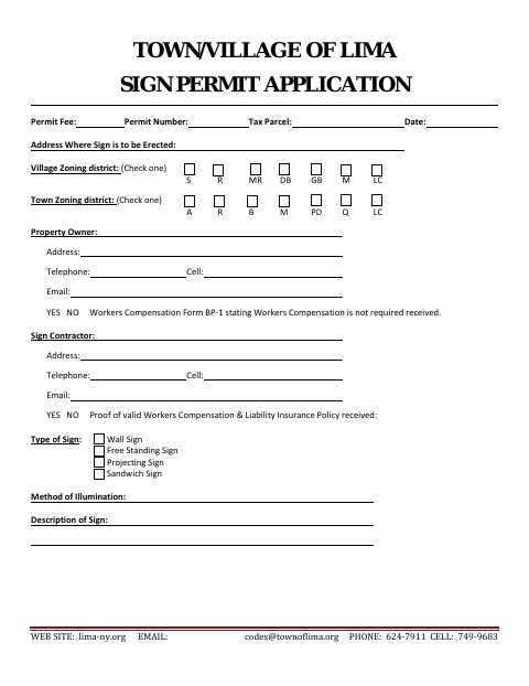 First page of the Sign Permit Application