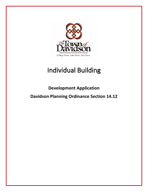 First page of the Individual Building Development Application
