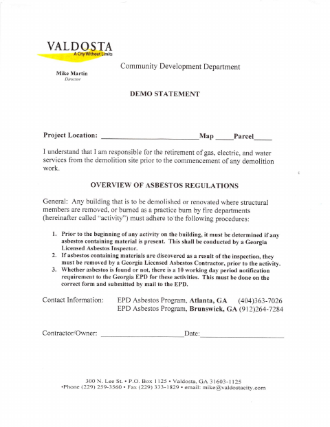 First page of the Demo Statement