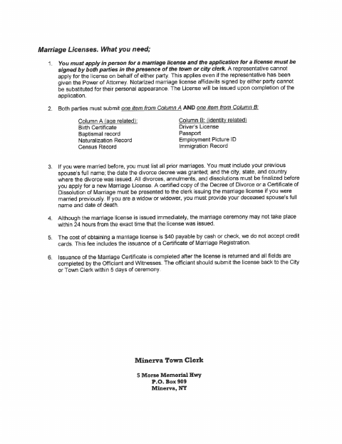 First page of the Marriage License Application Worksheet