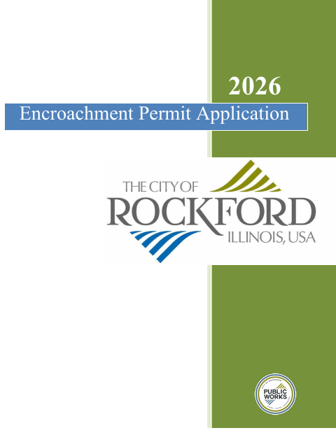 First page of the Encroachment Permit Application and Right-of-Way Maintenance Agreement