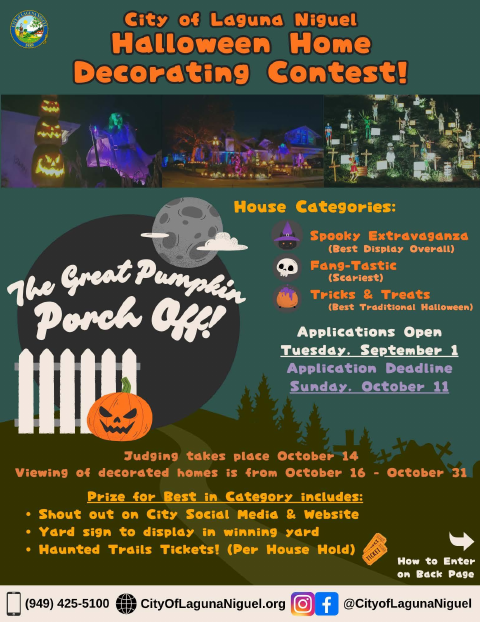 First page of the Halloween Home Decor Contest Entry Form