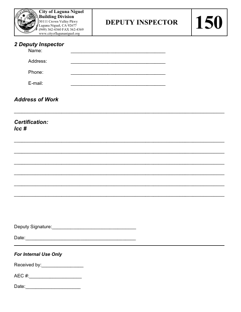 First page of the Deputy Inspector
