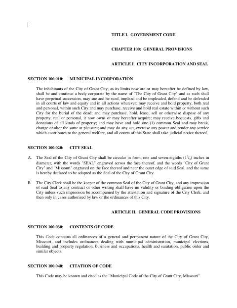 First page of the Declaration of Candidacy