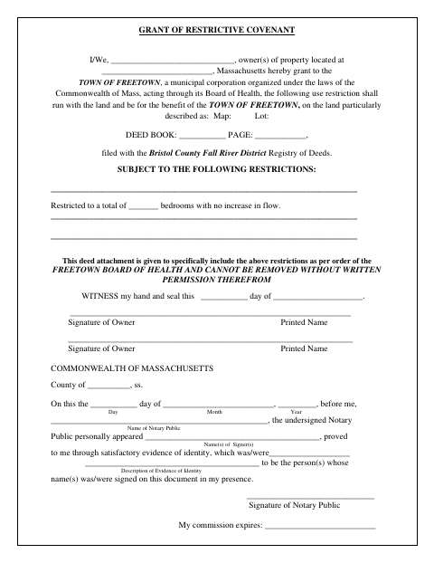First page of the Bedroom Count Deed Restriction
