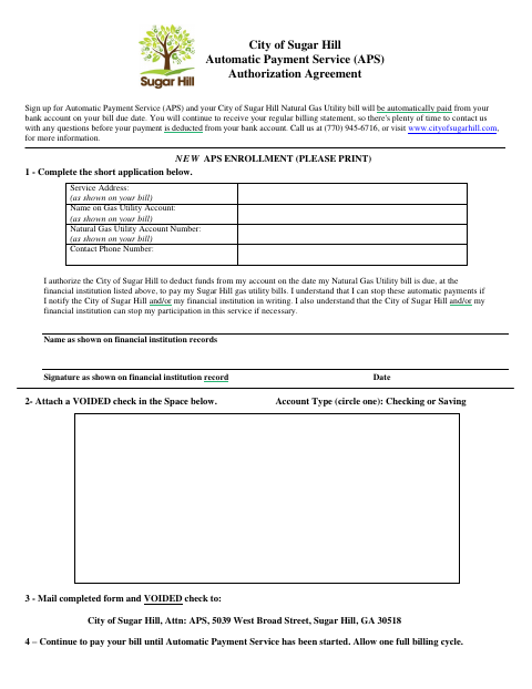 First page of the Automatic Payment Service Authorization Agreement