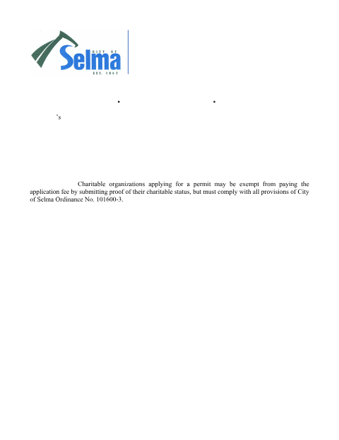 First page of the Application for Mass Gathering Permit
