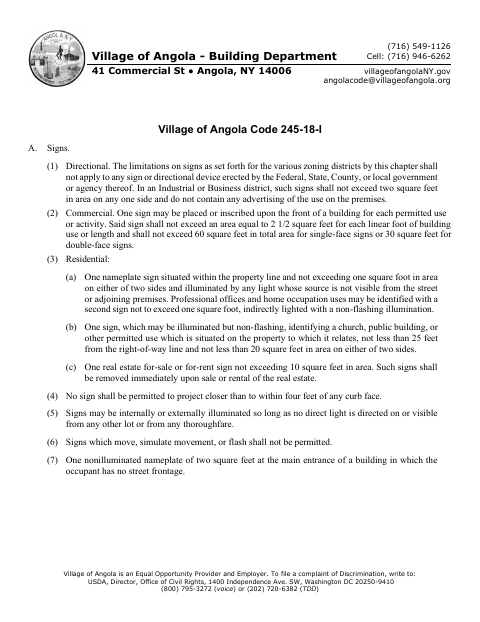 First page of the Sign Permit Application