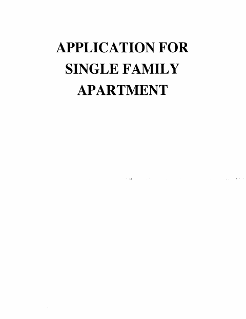First page of the Single Family Dwelling Conversion Application