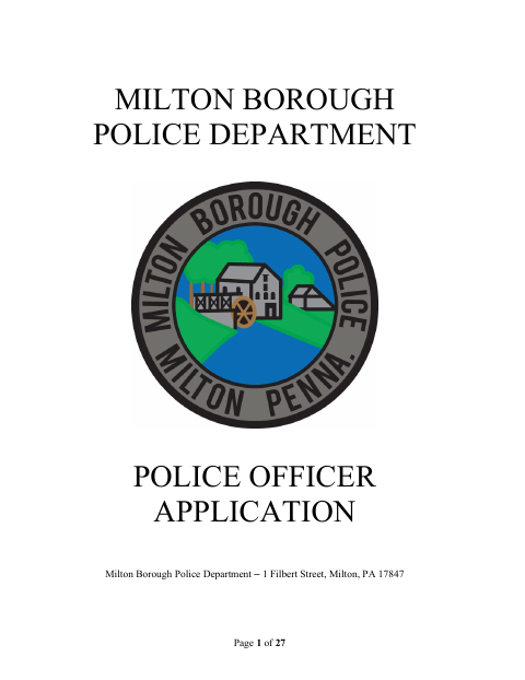 First page of the Police Officer Application