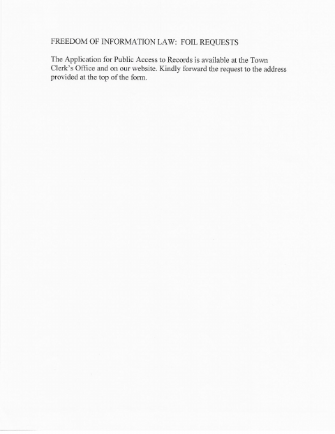 First page of the FOIL Request Application