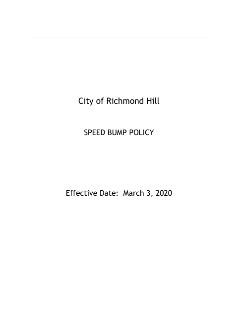 First page of the Speed Bump Policy & Interest Petition Form