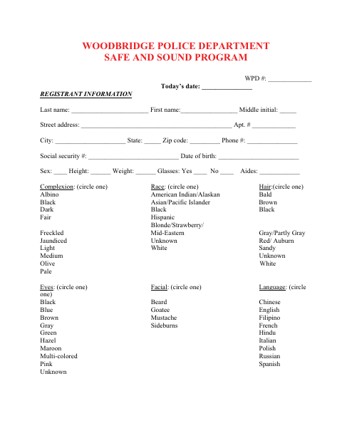 First page of the Safe And Sound Program