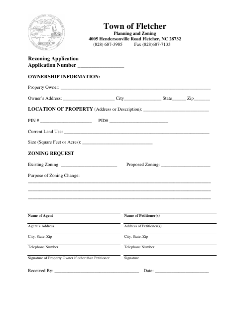 First page of the Rezoning Application