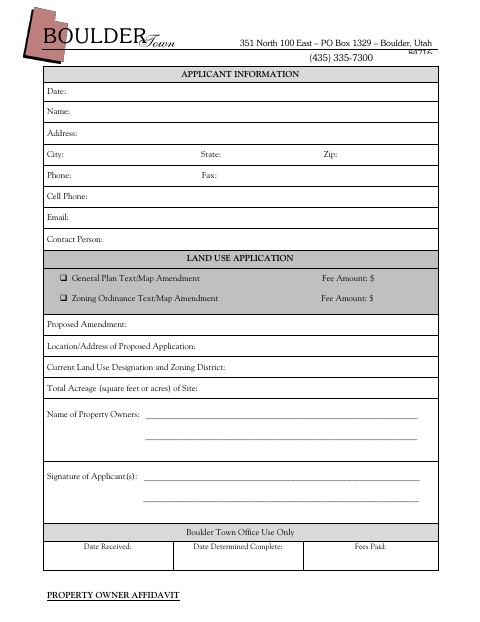 First page of the General Plan or Map Amendment Application