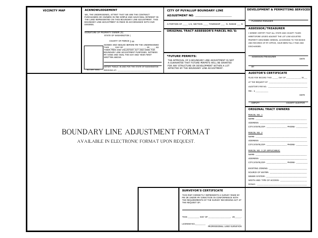 First page of the Boundary Line Adjustment