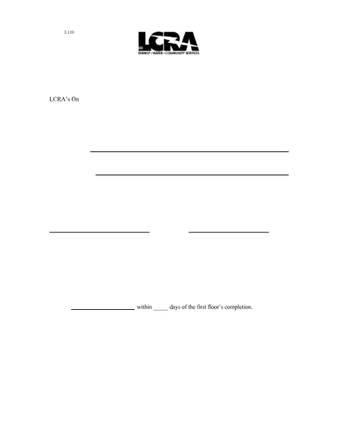 First page of the LCRA Floodplain Compliance Acknowledgement