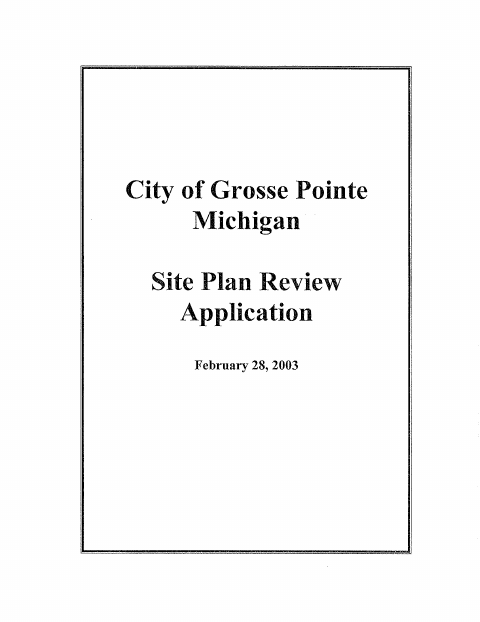 First page of the Site Plan Review Application