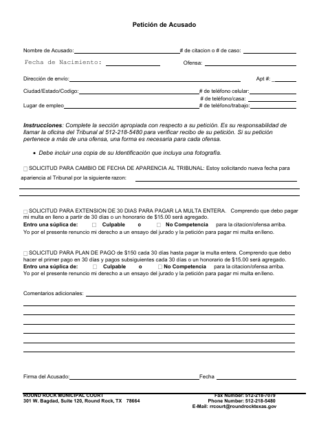 First page of the Defendant’s Request for Reset, Extension to Pay, or Payment Plan