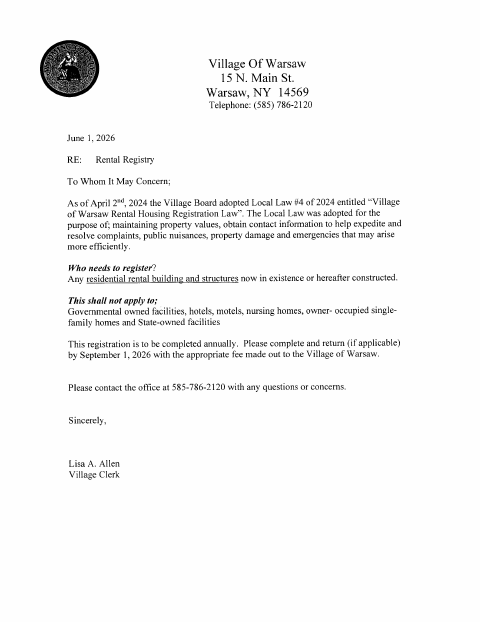 First page of the Non-Owner-Occupied Property Registration Form