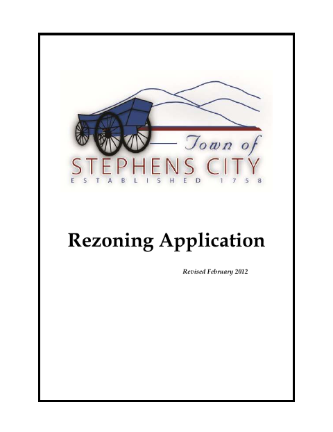 First page of the Application for Rezoning of Property