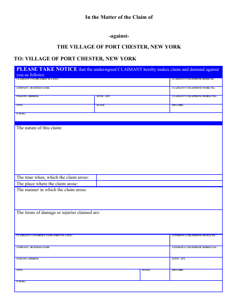 First page of the Notice of Claim