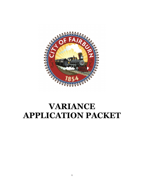 First page of the Variance Application