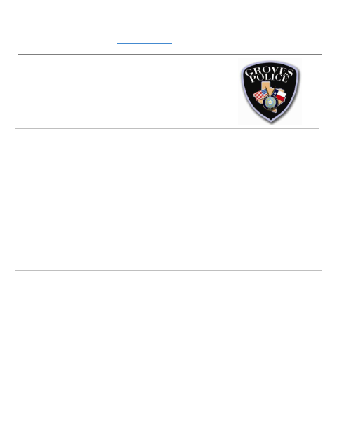 First page of the Police Department Public Information Request