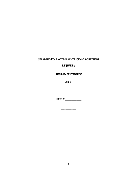 First page of the Standard Pole Attachment License Agreement and Wireless Addendums