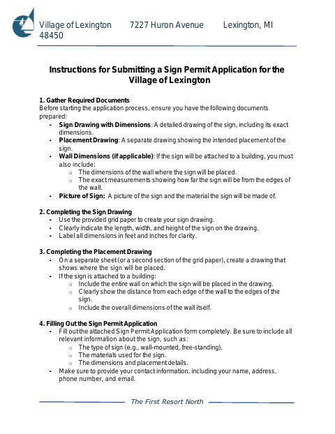 First page of the Sign Permit Application