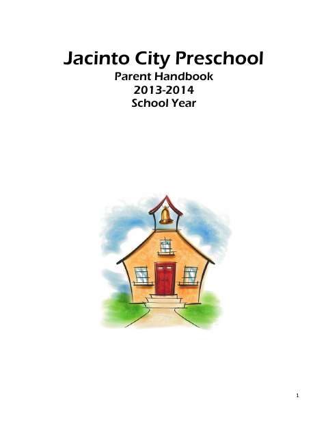 First page of the Preschool Parent Handbook
