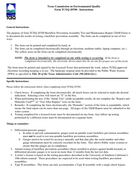 First page of the Backflow Prevention Assembly Test and Maintenance Report