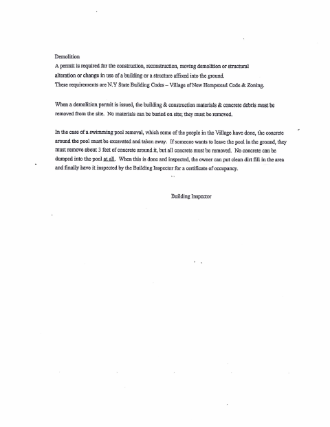 First page of the Demolition Permit Application